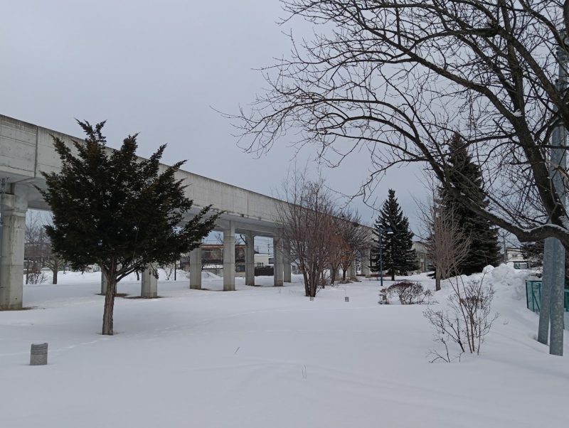 まだ積雪が多かった2/3の柏陽駅付近高架下の画像です